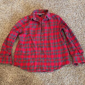 Lands End Red, Green & Blue Plaid Button-Up Shirt